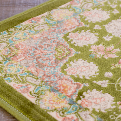 ペルシャ絨毯（機械織）　スーザン柄　グリーン　50×80cm