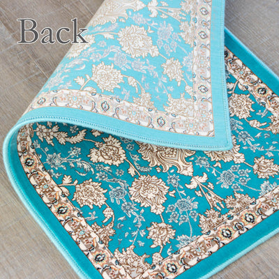 ペルシャ絨毯（機械織）　マールー柄　ブルー　50×80cm