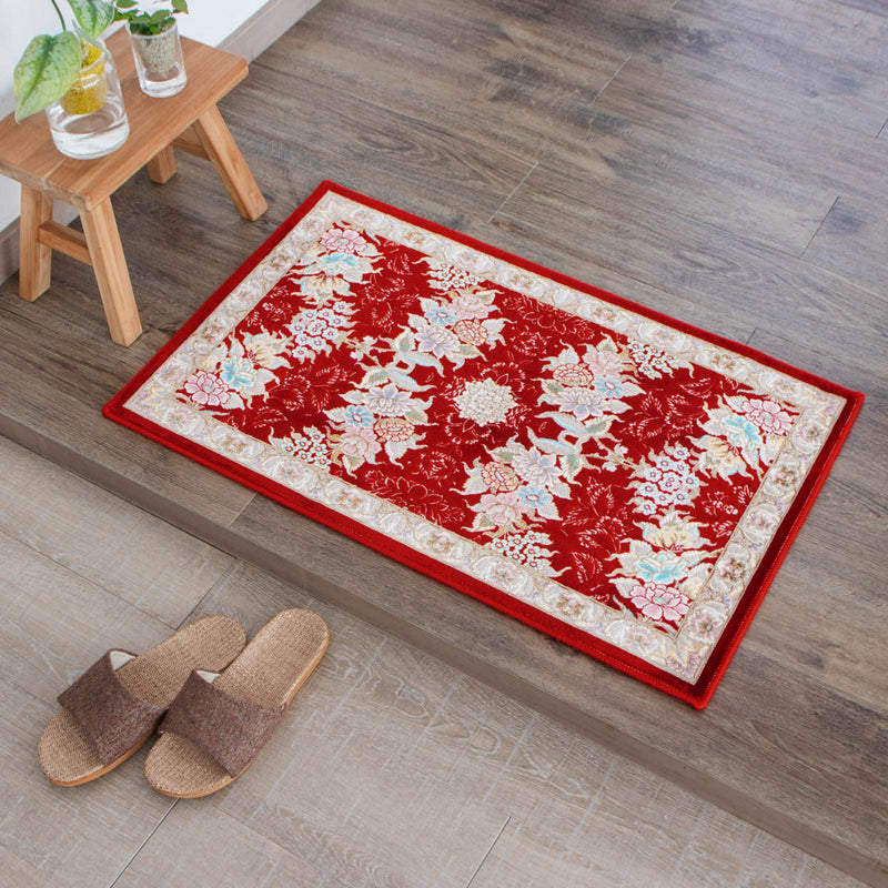ペルシャ絨毯（機械織）　ナスタラン柄　レッド　50×80cm