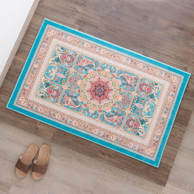 ペルシャ絨毯（機械織）　ゴルザール柄　ブルー　75×120cm