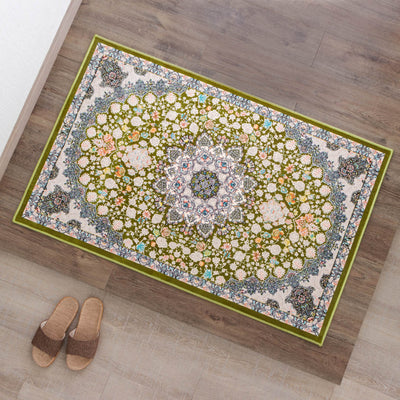 ペルシャ絨毯（機械織）　スーザン柄　グリーン　75×120cm