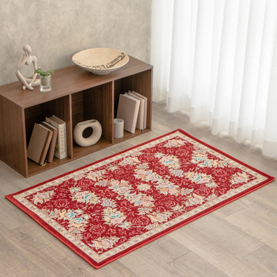 ペルシャ絨毯（機械織）　ナスタラン柄　レッド　75×120cm