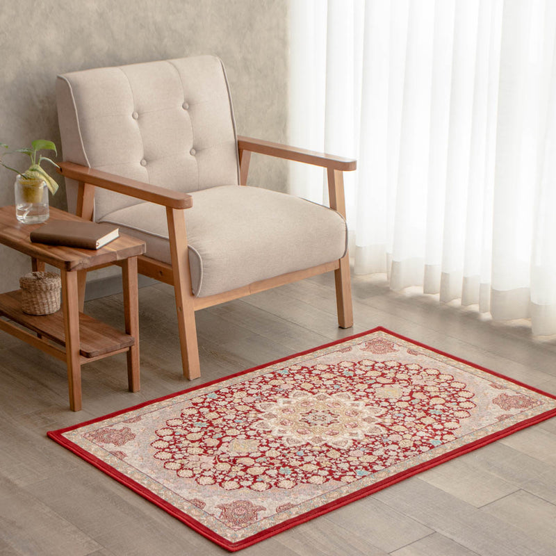 ペルシャ絨毯（機械織）　スーザン柄　レッド　75×120cm