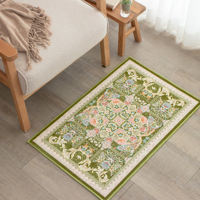 ペルシャ絨毯（機械織）　ゴルザール柄　グリーン　50×80cm