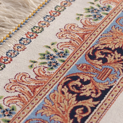 ペルシャ絨毯（機械織） バンブーシルク 約60×90cm 玄関マットサイズ