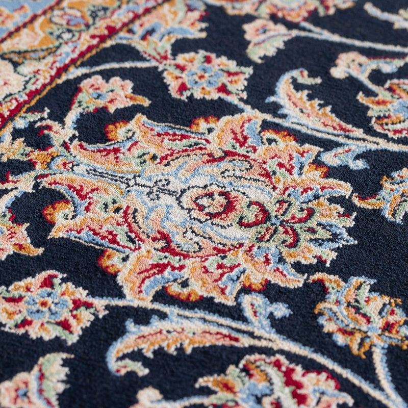 ペルシャ絨毯（機械織り） バンブーシルク　丸形　約直径100cm ラグサイズ