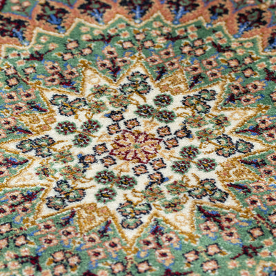 ペルシャ絨毯（機械織り）　丸形　バンブーシルク 約直径150cm ラグサイズ