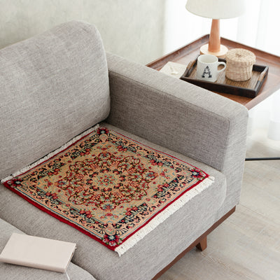 ペルシャ絨毯（手織り）　約40×40cm