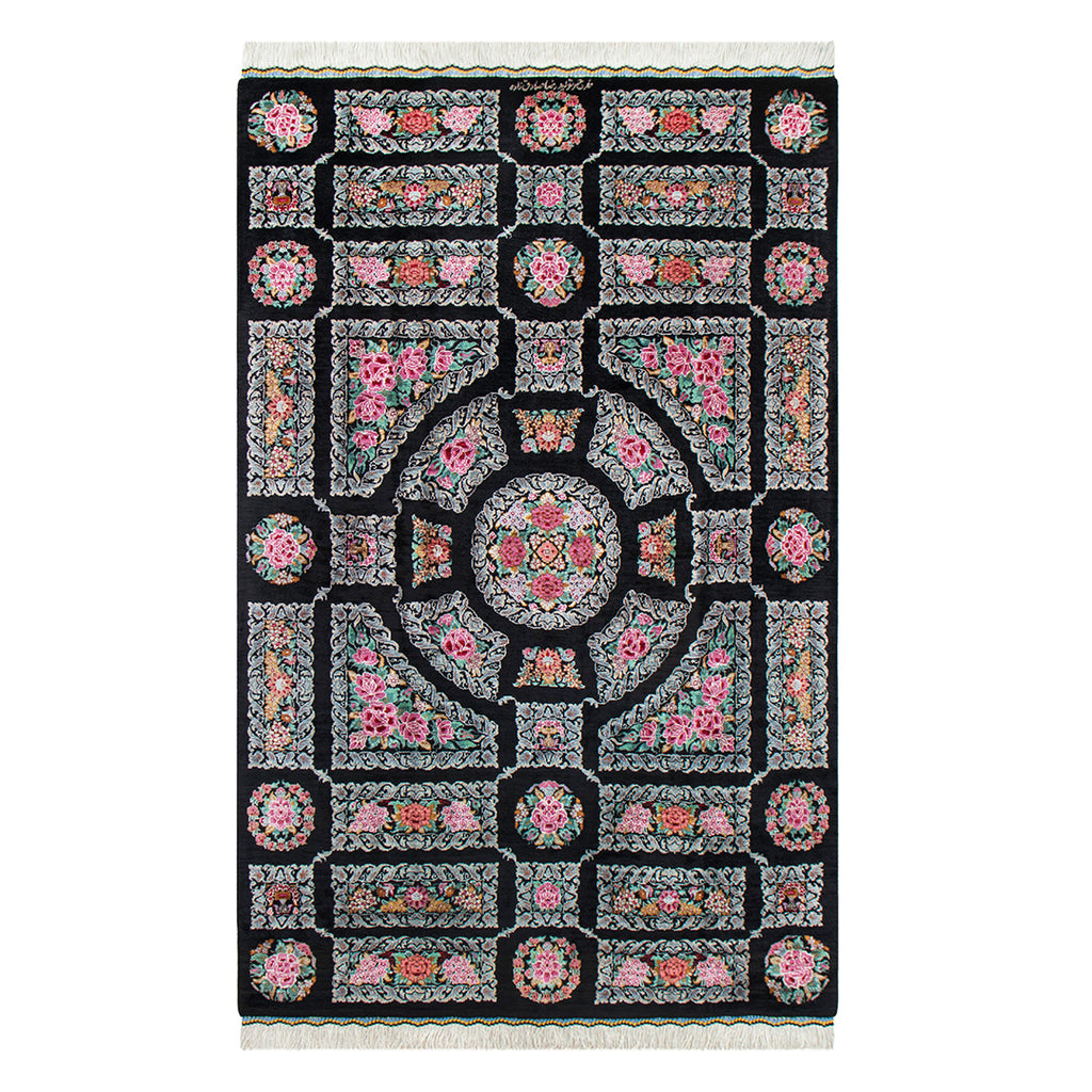 ペルシャ手織り絨毯 シルク ラグ クム 78×122cm – Persiadirect