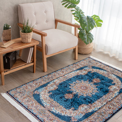 ペルシャ絨毯（機械織り） バンブーシルク 約100×150cm ラグサイズ