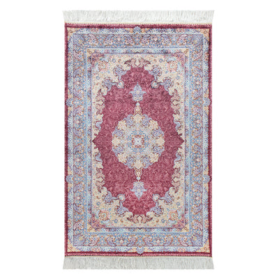 ペルシャ絨毯（機械&手織り） バンブーシルク 約100×150cm ラグサイズ