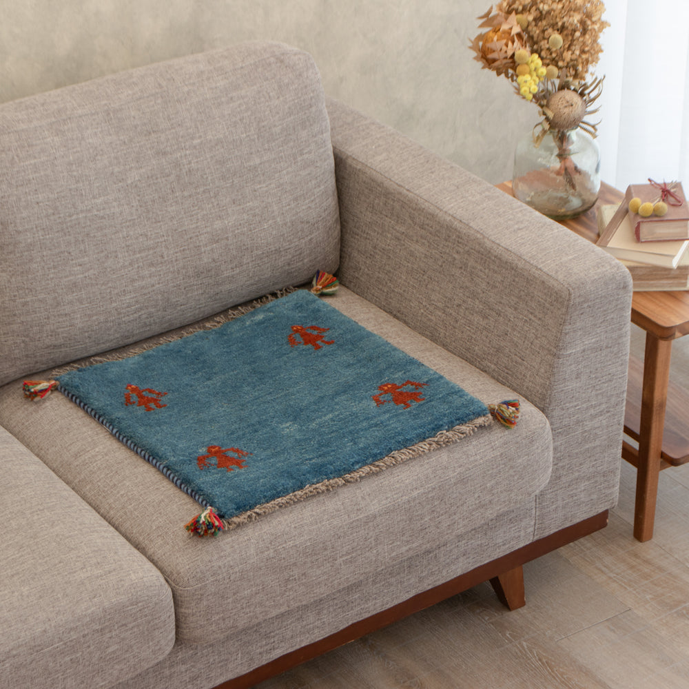 M2497 ペルシャ手織りギャッベ ミニギャッベ（玄関マット等