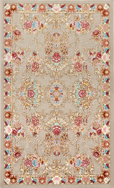 ペルシャ絨毯（機械織）　ギルダー柄　グレー　50×80cm　イメージ