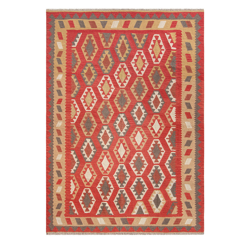 ペルシャ手織りキリム　ウール　ラグ　シーラーズ　173×239cm