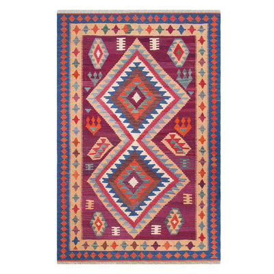 ペルシャ手織りキリム　ウール　ラグ　シーラーズ　151×238cm