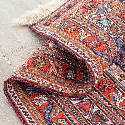 ペルシャ手織りキリム　ウール　ラグ　シルジャン　143×243cm