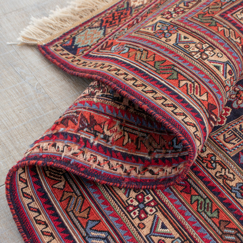 ペルシャ手織りキリム　ウール　ラグ　シルジャン　149×246cm