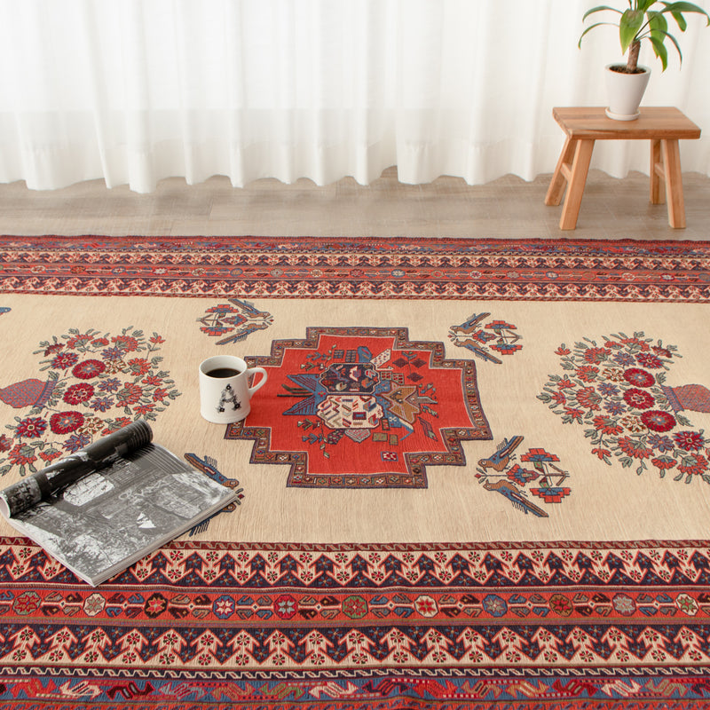 ペルシャ手織りキリム　ウール　ラグ　シルジャン　150×235cm