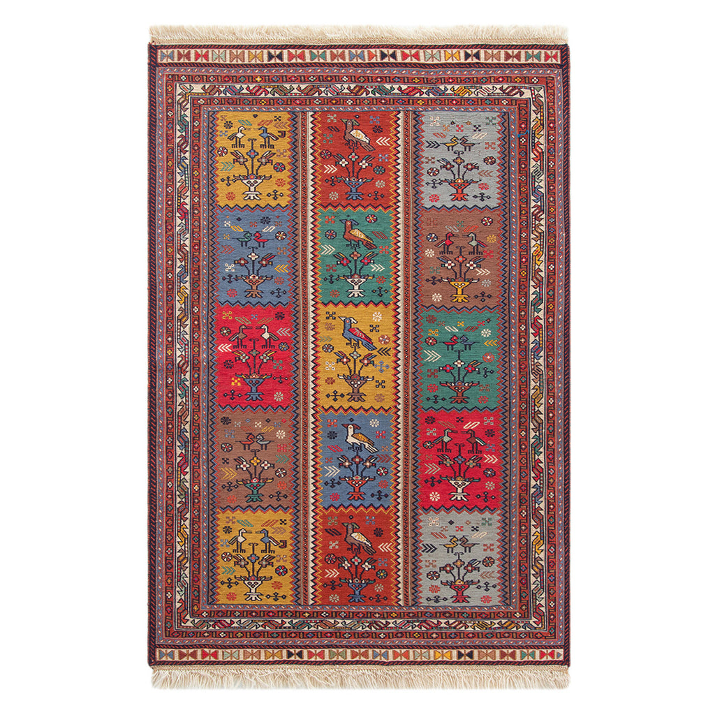ペルシャ手織りキリム ウール ラグ シルジャン 77×120cm 