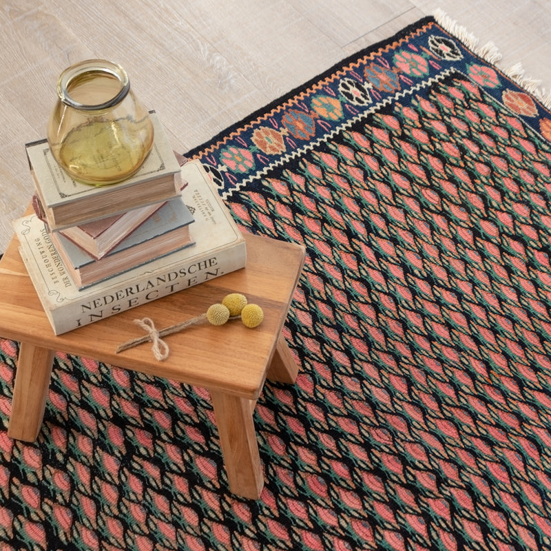 ペルシャ手織りキリム　ウール　ラグ　セネ　121×167cm