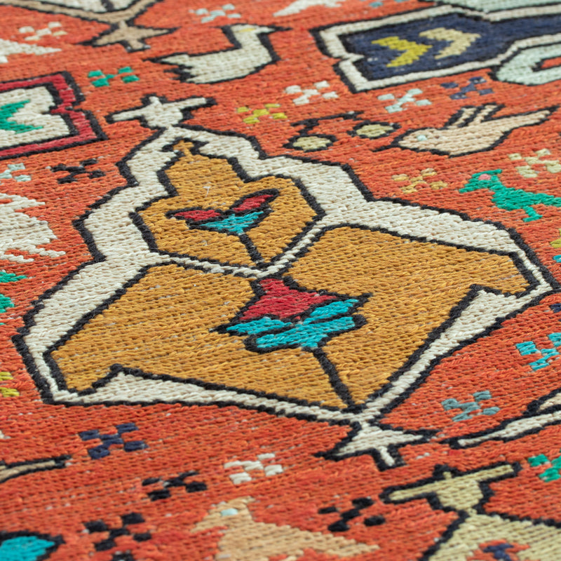 ペルシャ手織りキリム　ウール　ラグ　アルダビール　297×378cm