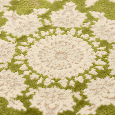 ペルシャ絨毯（機械織）　マールー柄　グリーン　50×80cm　イメージ