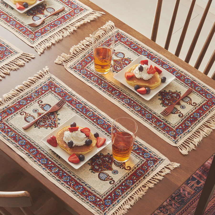 中東民藝】ペルシャ更紗 ランチョンマット 中東民藝】ペルシャ