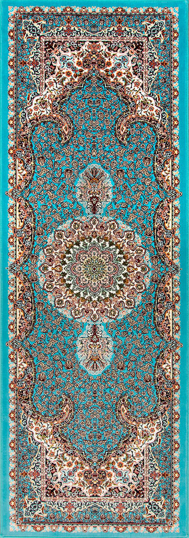 ペルシャ絨毯（機械織）　サーラール柄　ブルー　60×180cm