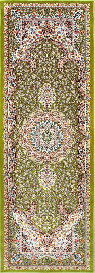 ペルシャ絨毯（機械織）　サーラール柄　グリーン　60×180cm