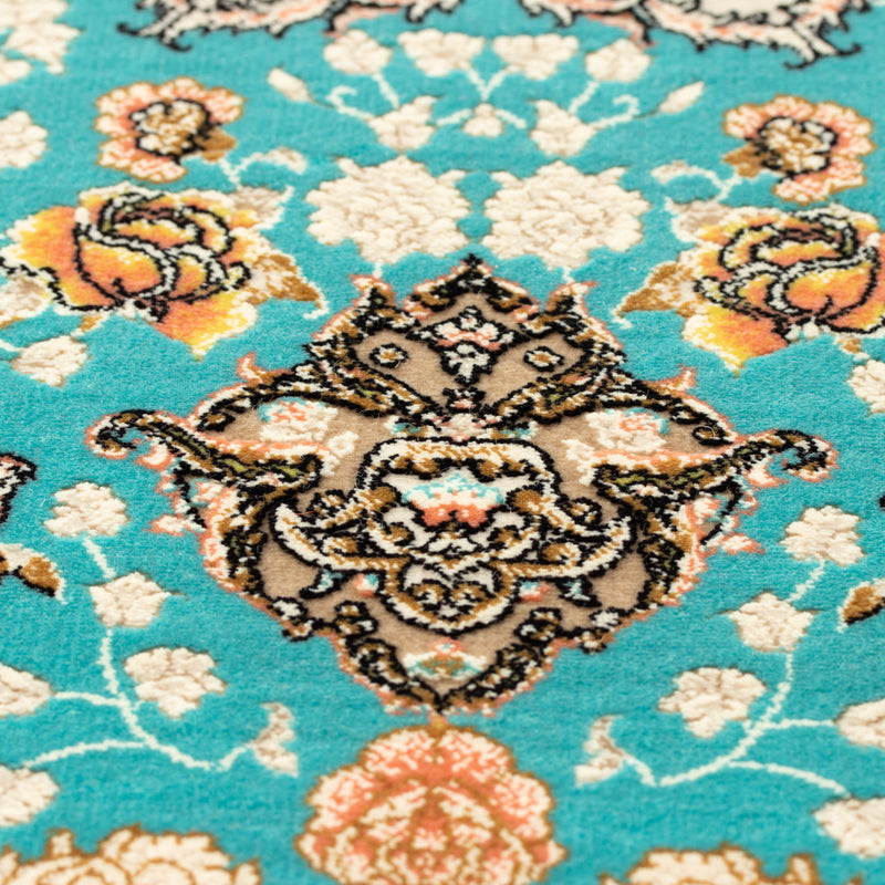 ペルシャ絨毯（機械織）　スーザン柄　ブルー　50×80cm　イメージ