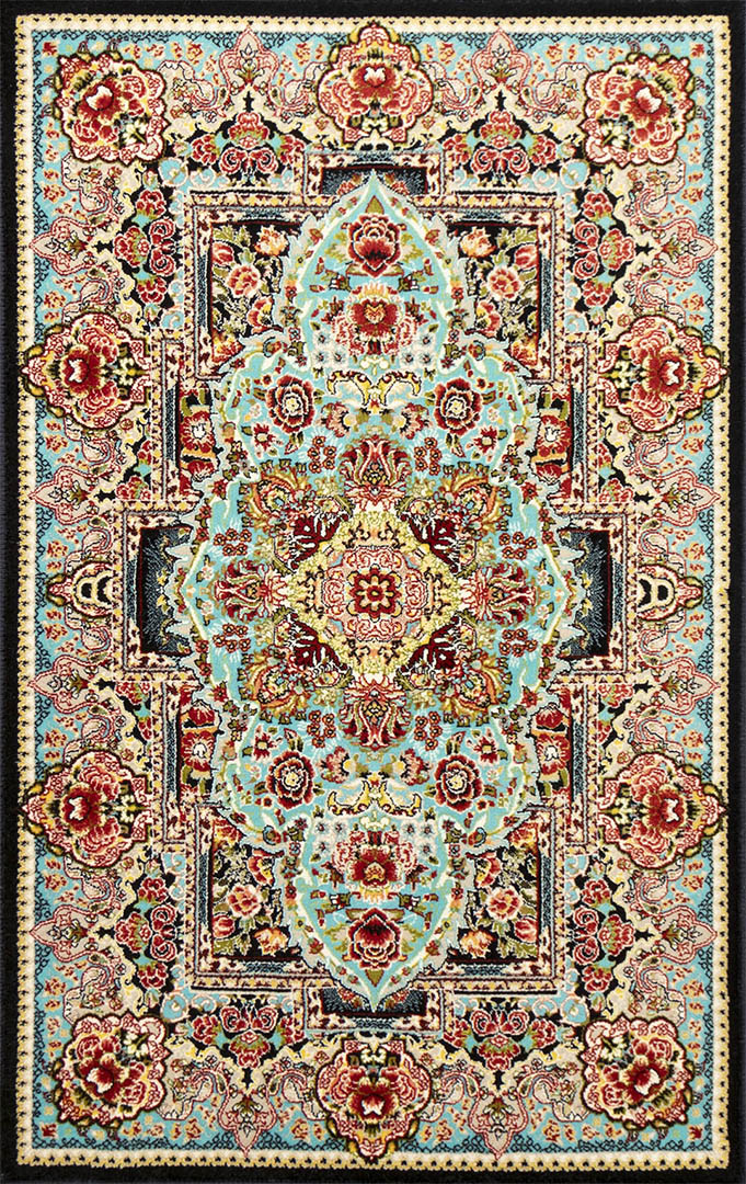 ペルシャ絨毯（機械織）　トュウバ柄　ブルー　50×80cm　イメージ